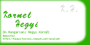 kornel hegyi business card