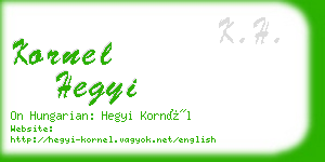 kornel hegyi business card
